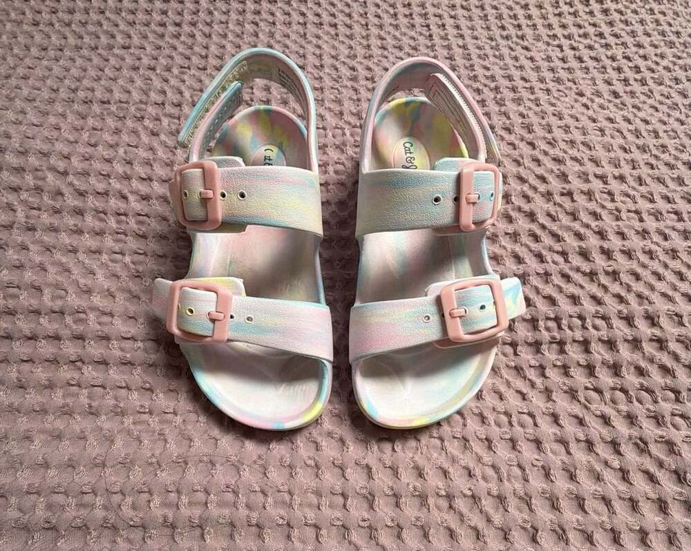 Cat & Jack Baylor Sandals Size 9 Pastel Multi Buckle